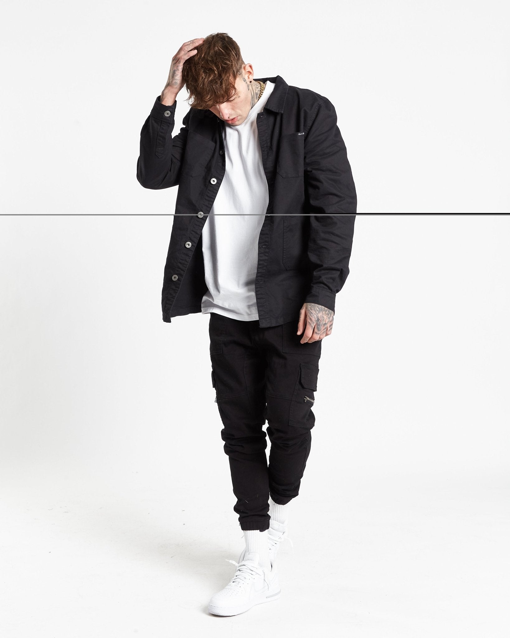 Fort Utility Black Twill Denim Shirt - Liquor n Poker