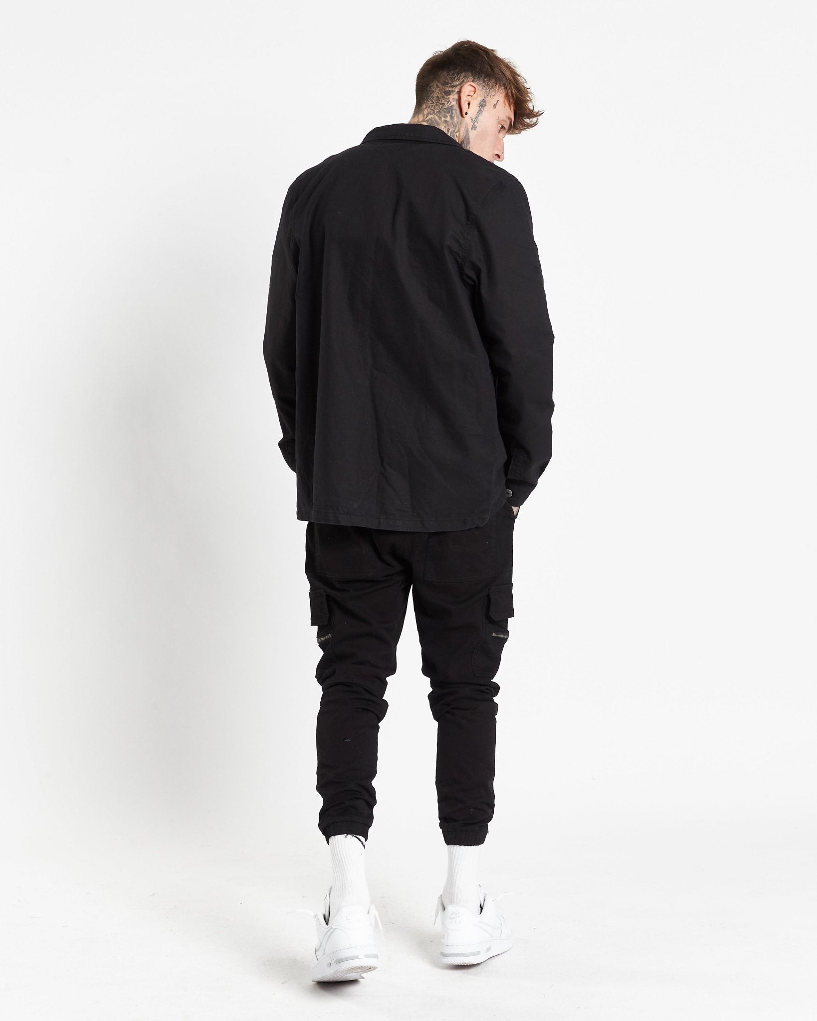 Fort Utility Black Twill Denim Shirt - Liquor n Poker
