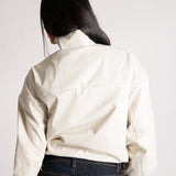 Funnel Neck Zip-Up Jacket in White Check - Liquor n Poker