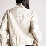 Funnel Neck Zip-Up Jacket in White Check - Liquor n Poker