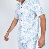 Future Faces Print Revere Collar Shirt - Liquor n Poker