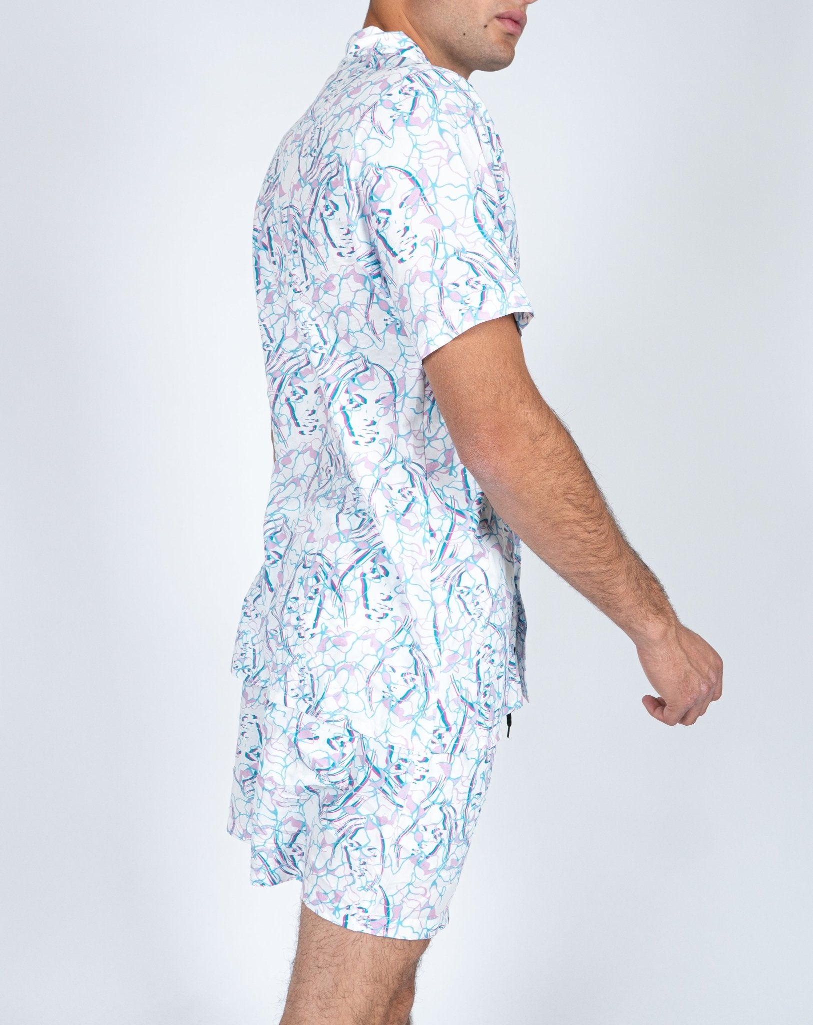 Future Faces Print Revere Collar Shirt - Liquor n Poker