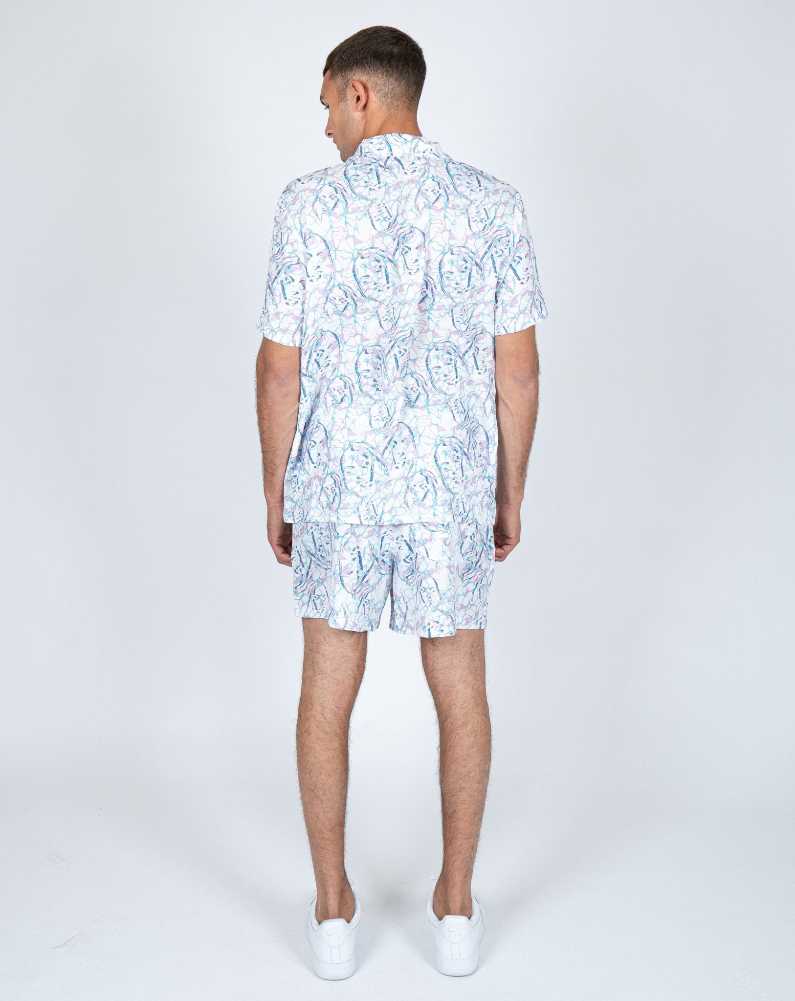 Future Faces Print Revere Collar Shirt - Liquor n Poker