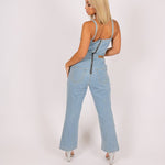 Gemstone Denim Jumpsuit With Kickflare And Gemstones - Liquor n Poker