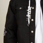 Golden Tiger Embroidered Oversized Black Trucker Jacket - Liquor n Poker