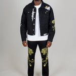 Golden Tiger Embroidered Straight Leg Jeans - Liquor n Poker