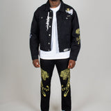 Golden Tiger Embroidered Straight Leg Jeans - Liquor n Poker