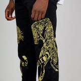 Golden Tiger Embroidered Straight Leg Jeans - Liquor n Poker