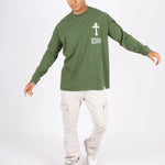 Green Long Sleeve T - Only The Blessed - Liquor n Poker