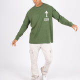 Green Long Sleeve T - Only The Blessed - Liquor n Poker