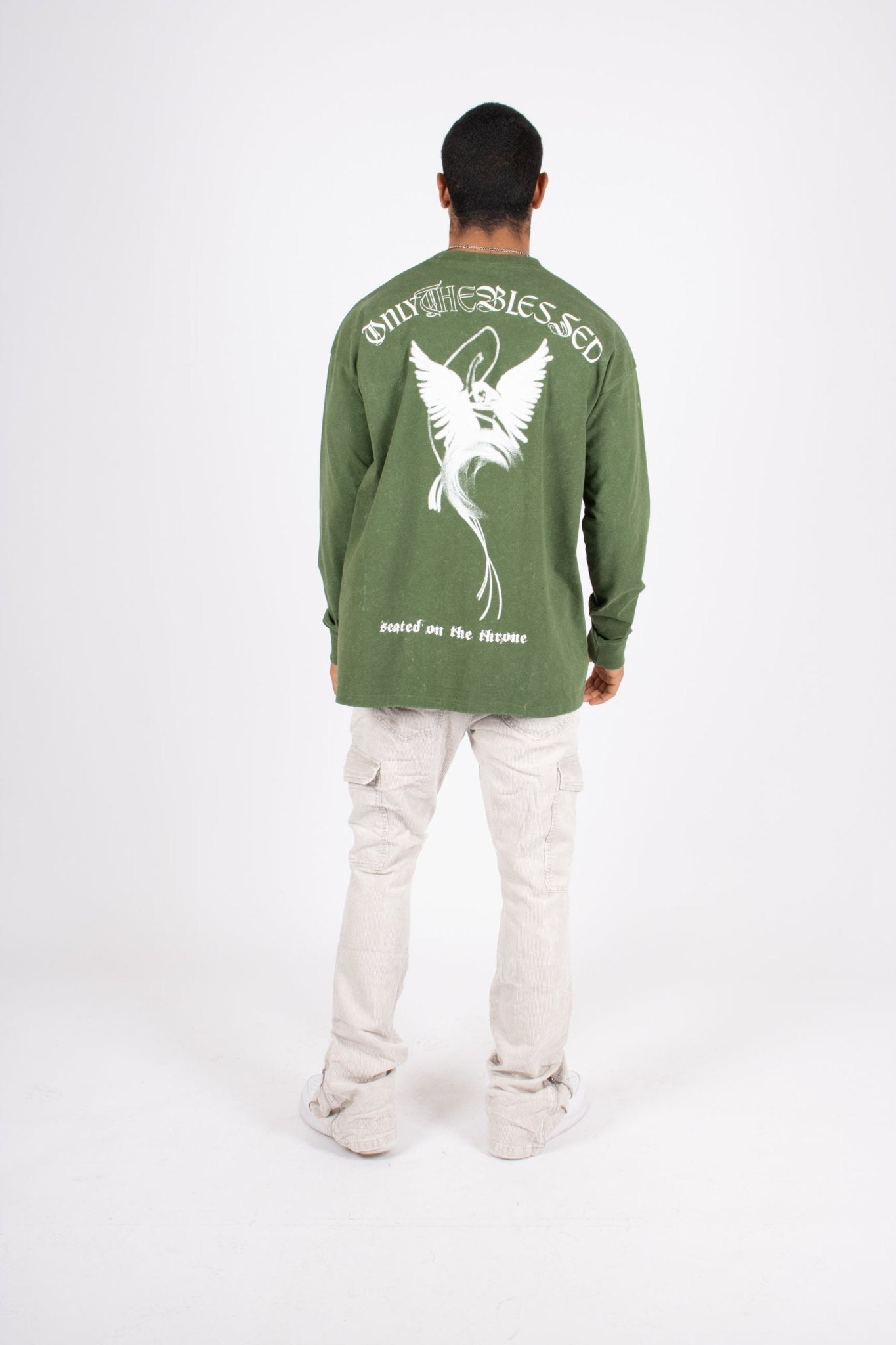 Green Long Sleeve T - Only The Blessed - Liquor n Poker