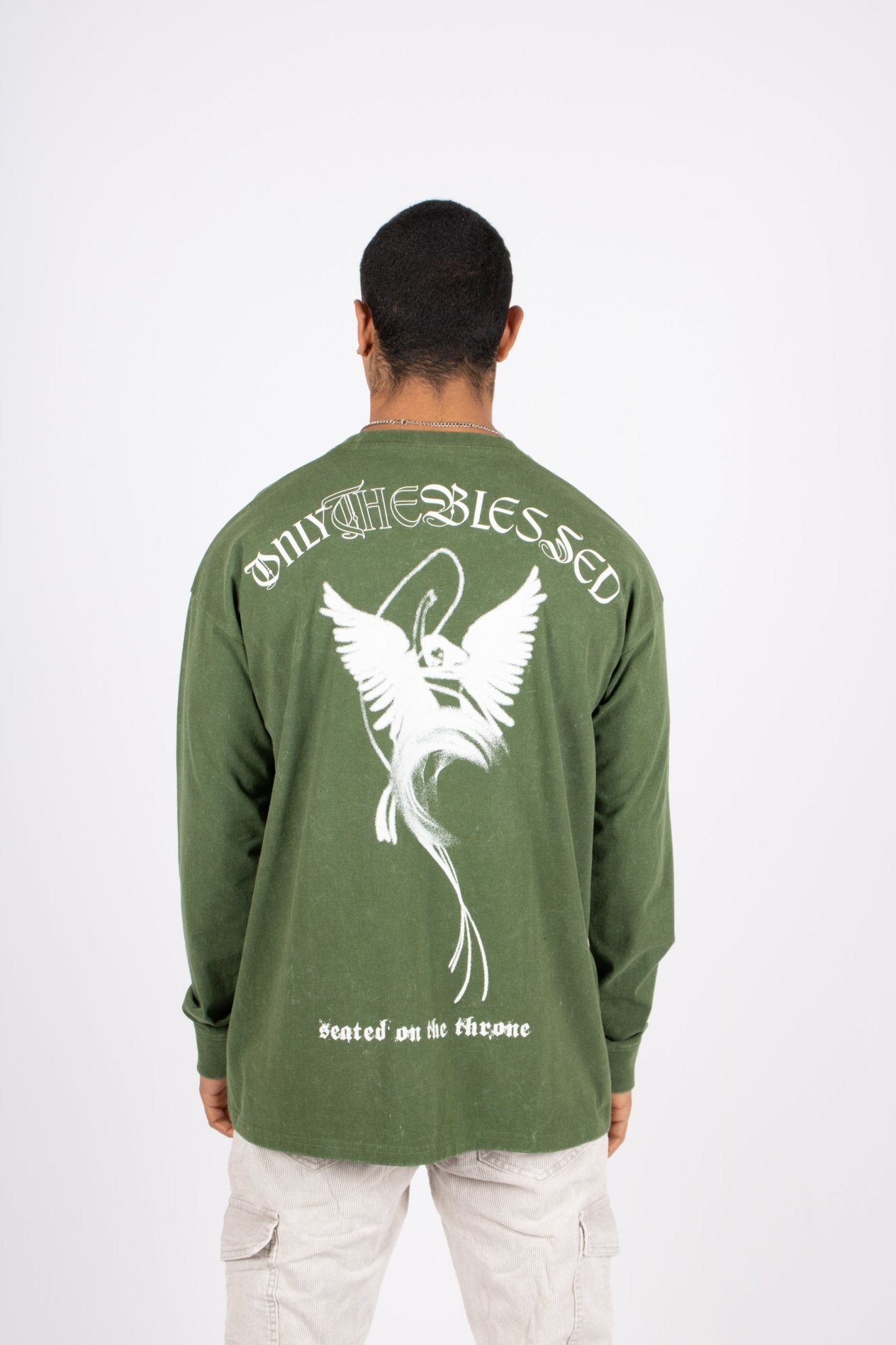 Green Long Sleeve T - Only The Blessed - Liquor n Poker
