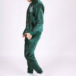 Green Pinstripe Velour Varsity Slim Joggers - Liquor n Poker
