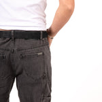 Grey & Black Patchwork Frayed Hem Jeans - Liquor n Poker