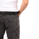 Grey & Black Patchwork Frayed Hem Jeans - Liquor n Poker