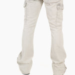 Grey Corduroy Slim Stacked Cargo - Liquor n Poker