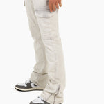 Grey Corduroy Slim Stacked Cargo - Liquor n Poker