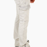Grey Corduroy Slim Stacked Cargo - Liquor n Poker