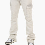 Grey Corduroy Slim Stacked Cargo - Liquor n Poker