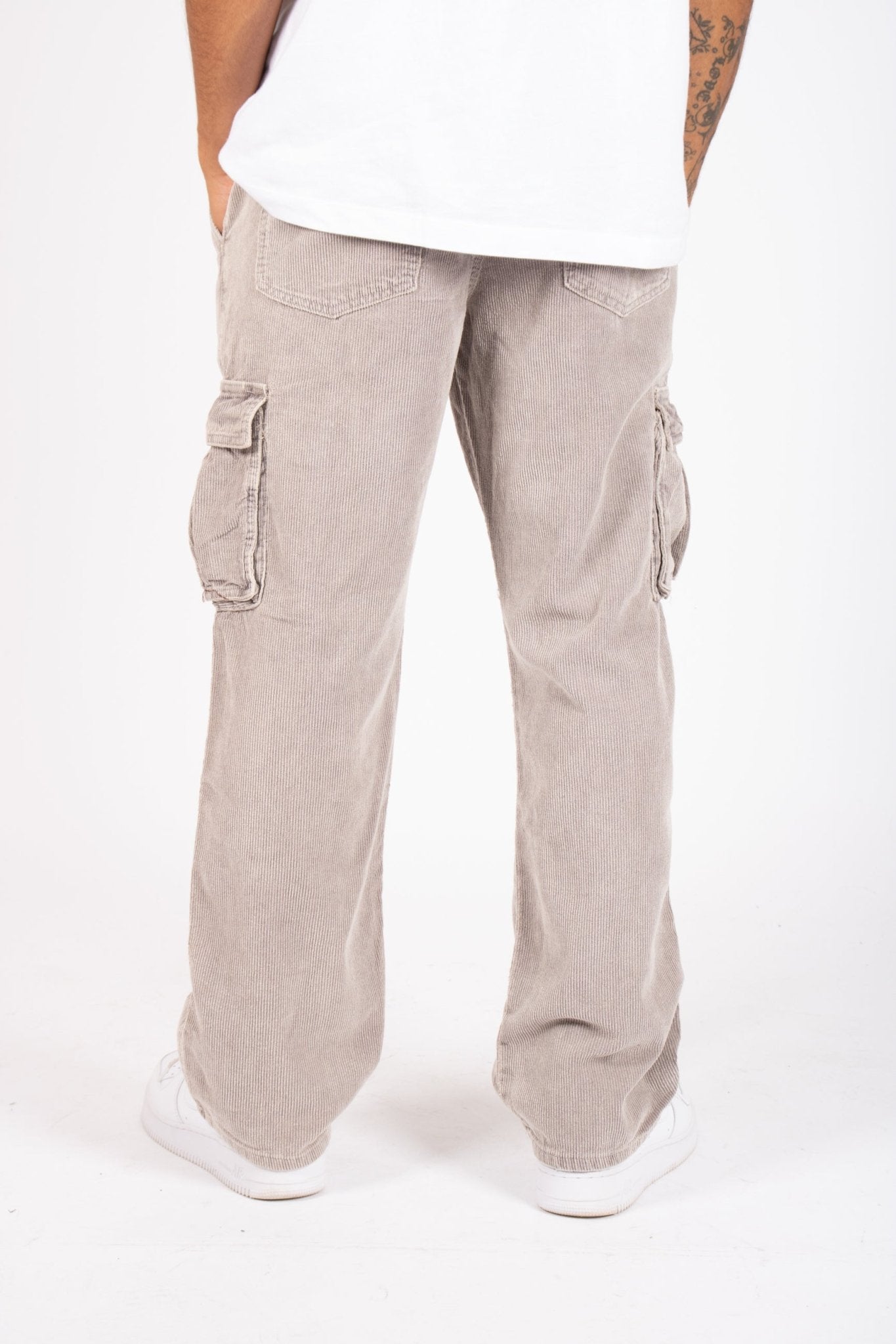 Grey Corduroy Utility Cargo - Liquor n Poker