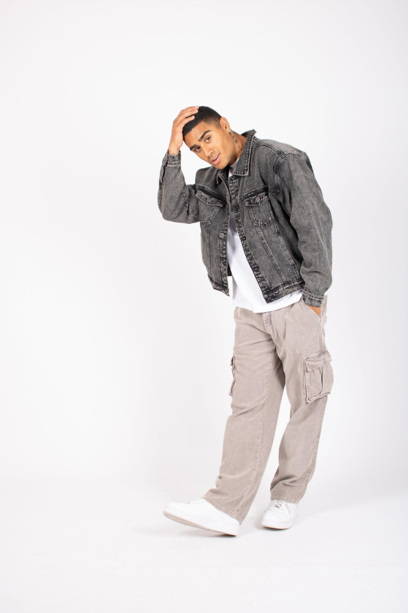 Grey Corduroy Utility Cargo - Liquor n Poker