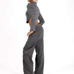 Grey Wash Rapture Rip & Repair Baggy Fit Jeans - Liquor n Poker
