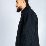 Harrington Boxy Zip Jacket in Black Textured Denim - Liquor n Poker