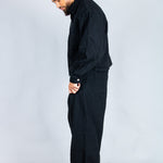 Harrington Boxy Zip Jacket in Black Textured Denim - Liquor n Poker