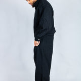 Harrington Boxy Zip Jacket in Black Textured Denim - Liquor n Poker