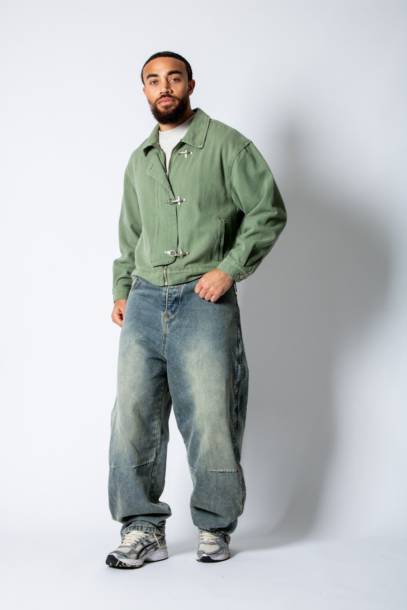 HARRINGTON - Buckle Detail Jacket in Khaki - Liquor n Poker