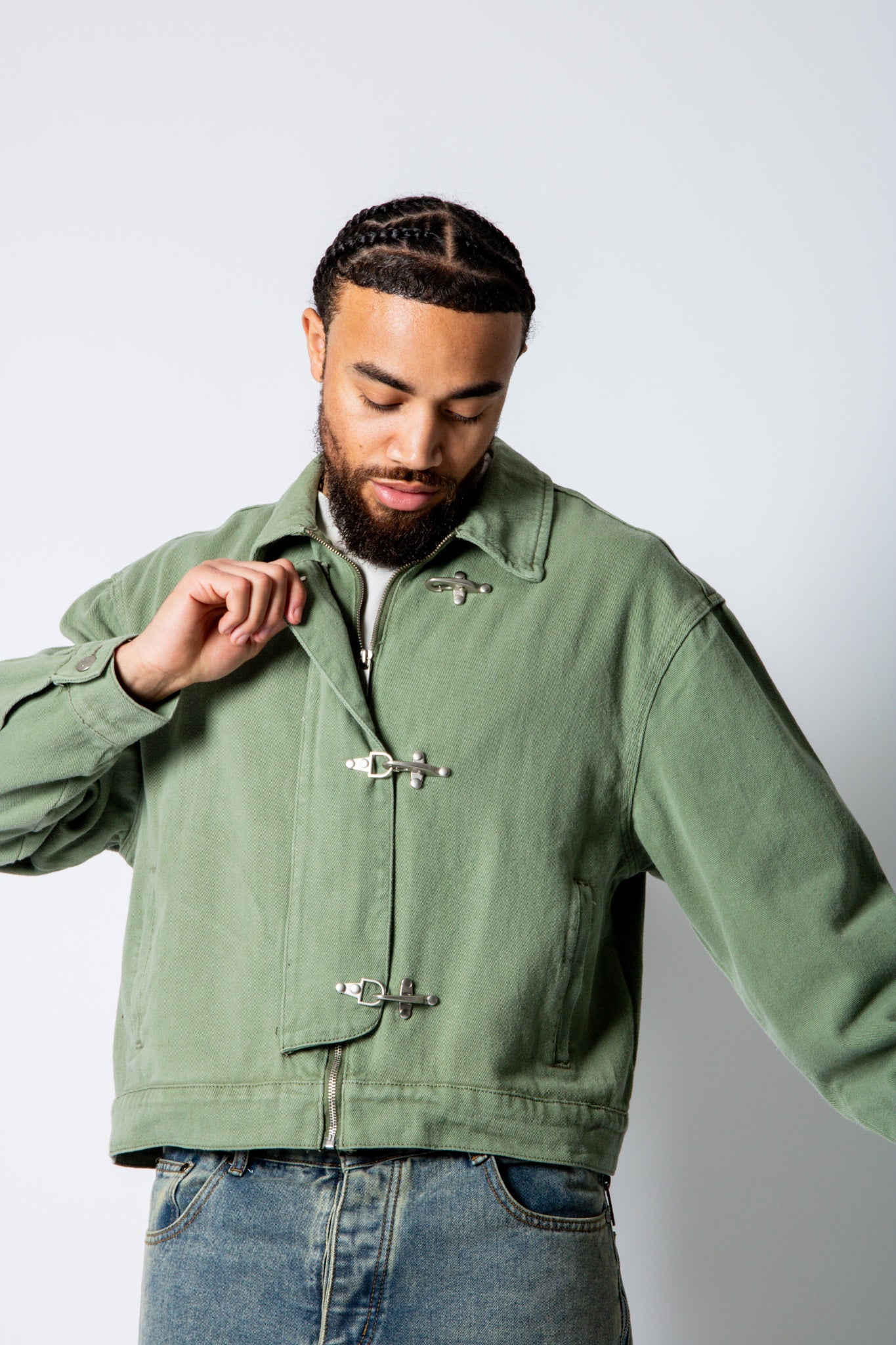 HARRINGTON - Buckle Detail Jacket in Khaki - Liquor n Poker