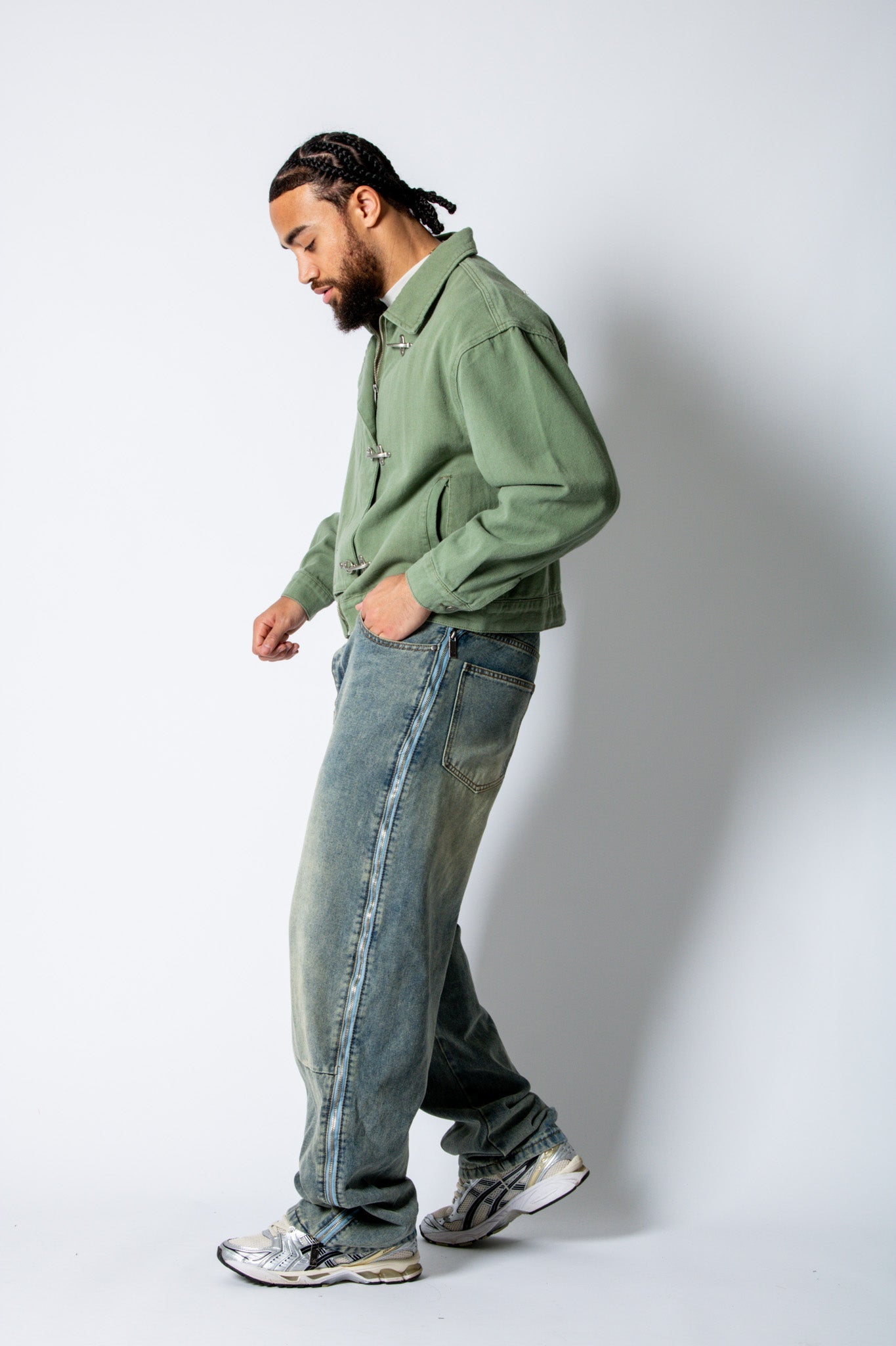 HARRINGTON - Buckle Detail Jacket in Khaki - Liquor n Poker