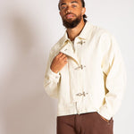 Harrington Ecru Buckle Detail Denim Jacketcha - Liquor n Poker