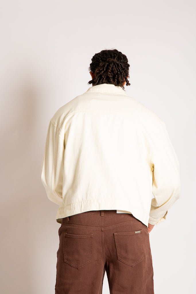 Harrington Ecru Buckle Detail Denim Jacketcha - Liquor n Poker