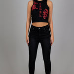 High Rise Skinny Jeans In Black - Organic Cotton And Recycled Fabric - Liquor n Poker