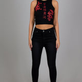 High Rise Skinny Jeans In Black - Organic Cotton And Recycled Fabric - Liquor n Poker