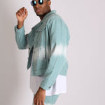 Ice Cream Sage Tie Dye Oversized Denim Jacket - Liquor n Poker