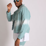 Ice Cream Sage Tie Dye Oversized Denim Jacket - Liquor n Poker