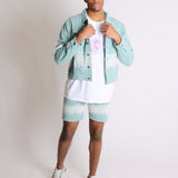 Ice Cream Sage Tie Dye Oversized Denim Jacket - Liquor n Poker