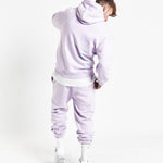 Illustrated Faces Relaxed Hoody In Lilac - Liquor n Poker