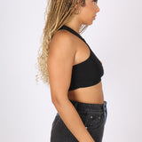 Black Cut-Out Crop With Gold Links