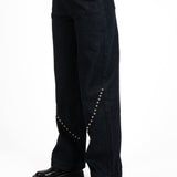 Indigo Denim Baggy Jeans With Stud Detail - Liquor n Poker