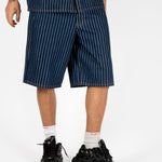 Indigo Pinstripe Varsity Jorts - Liquor n Poker