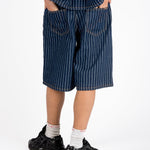 Indigo Pinstripe Varsity Jorts - Liquor n Poker