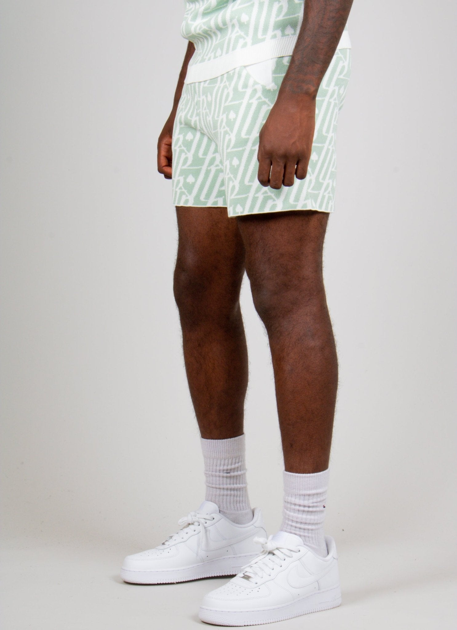 Jacquard Print Knitted Shorts - Liquor n Poker