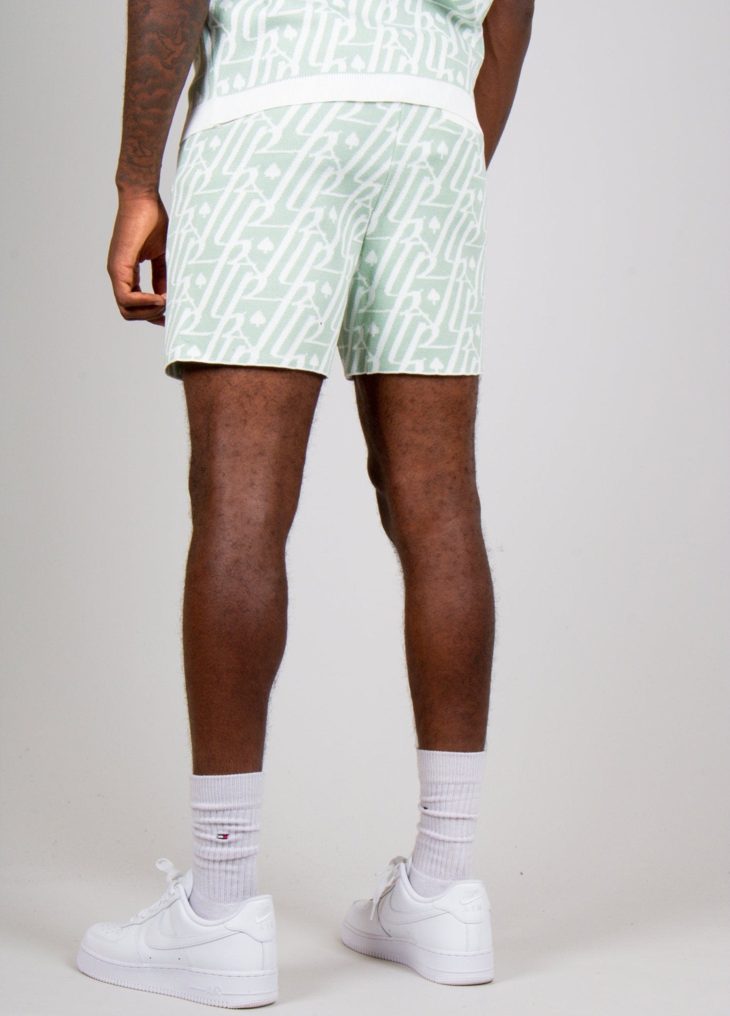 Jacquard Print Knitted Shorts - Liquor n Poker