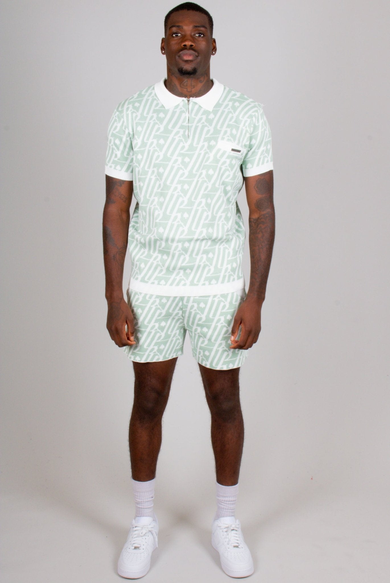 Jacquard Print Knitted Shorts - Liquor n Poker