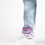 Japanese Landscape Printed Straight Leg Jean - Liquor n Poker