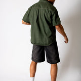 Khaki Panelled Detail Denim Shirt - Liquor n Poker