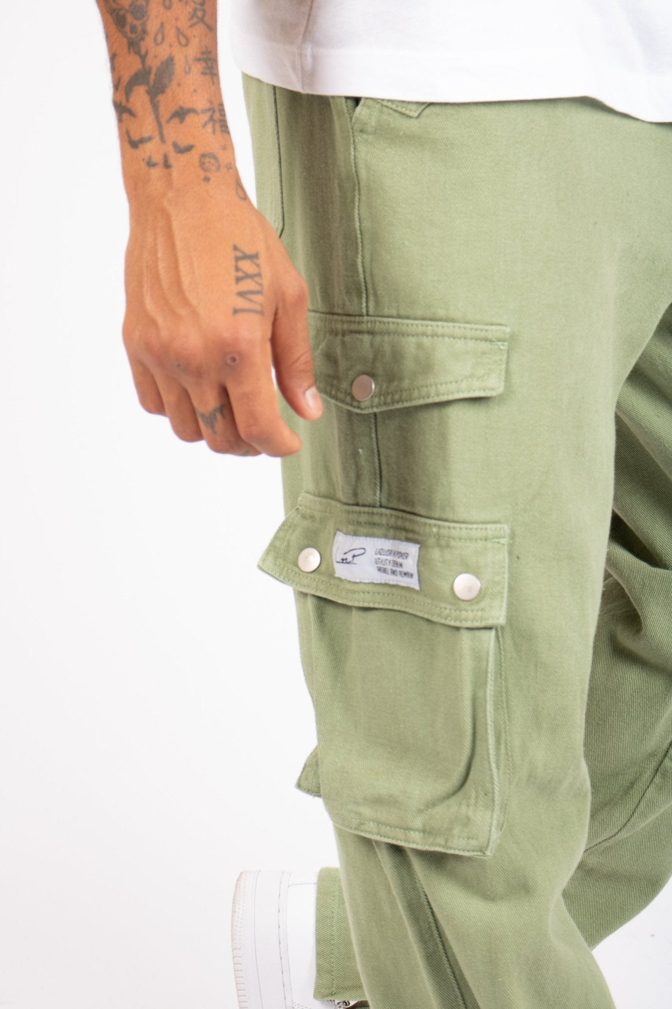 Khaki Relaxed Fit Utility Cargo Trousers - Liquor n Poker